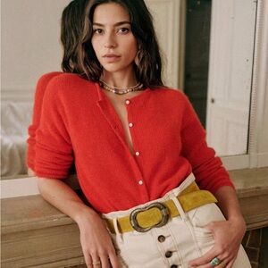 Sezane Gaspard Cardigan - Red